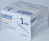 1 мл трехкомпонентный шприц Pakro инсулиновый U100 , с иглой 0,3х13, 100 шт купить в Рязани