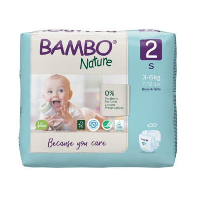 Эко-подгузники Bambo Nature 2 (3-6 кг), 30 шт купить оптом в Рязани